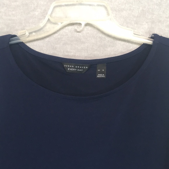 SUSAN GRAVER Wrinkle Resistant Jersey Knit Extra Long Line Layered Look Tunic. - Picture 3 of 12